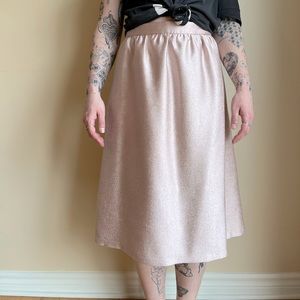 Forever 21 pink metallic midi skirt with pockets